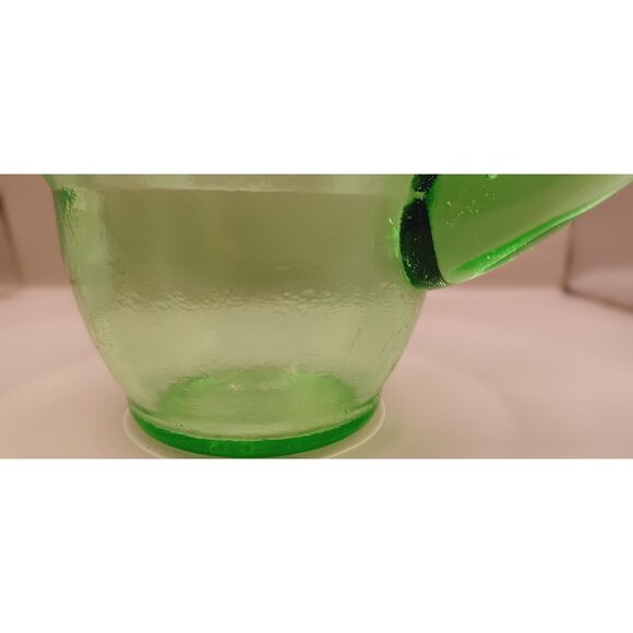 Vintage Emerald Green Glass Bubble Ring Juice Beverage Pitcher - Picture 7 of 16
